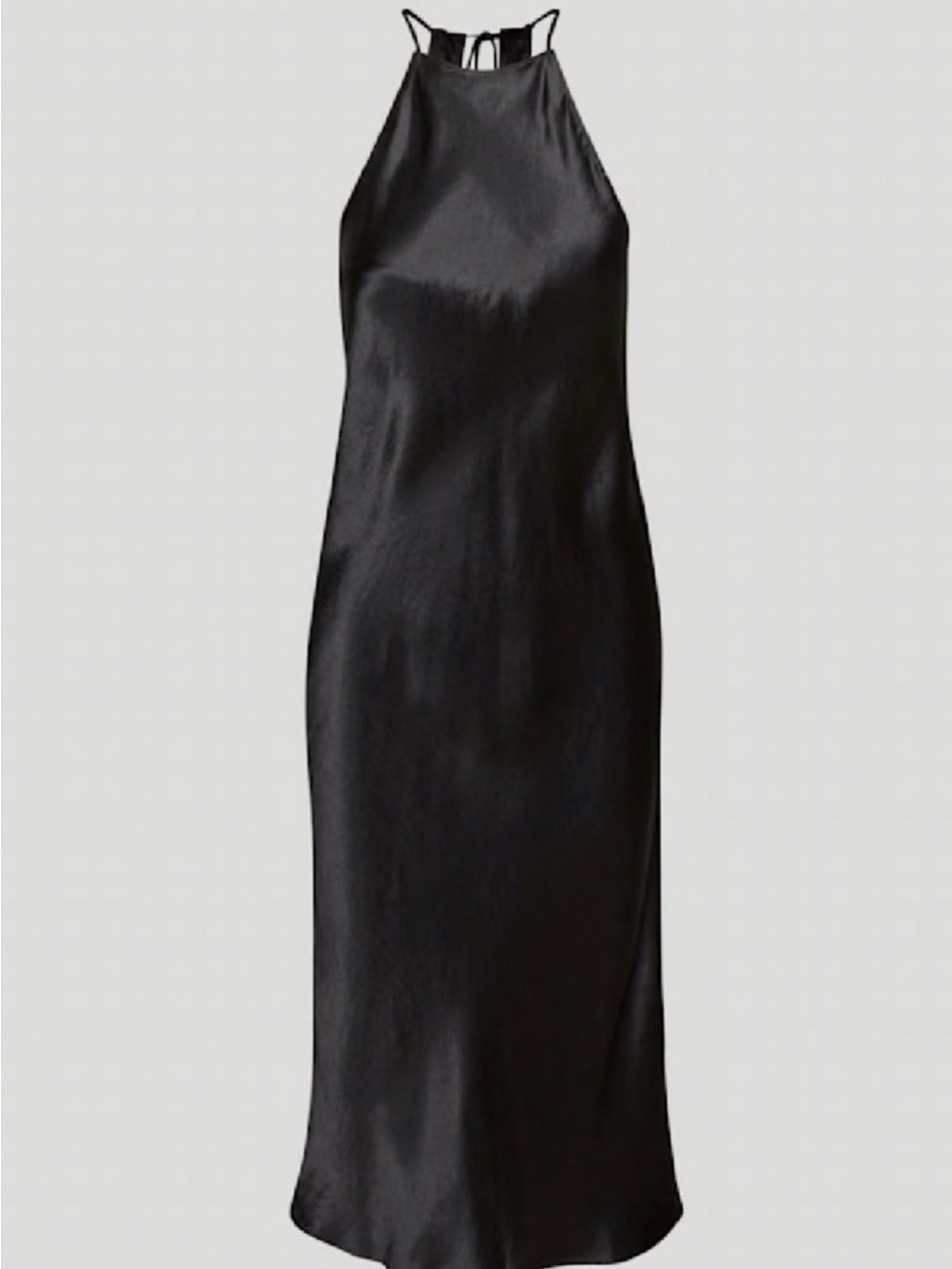 Aritzia Black Satin Halter Lato Dress